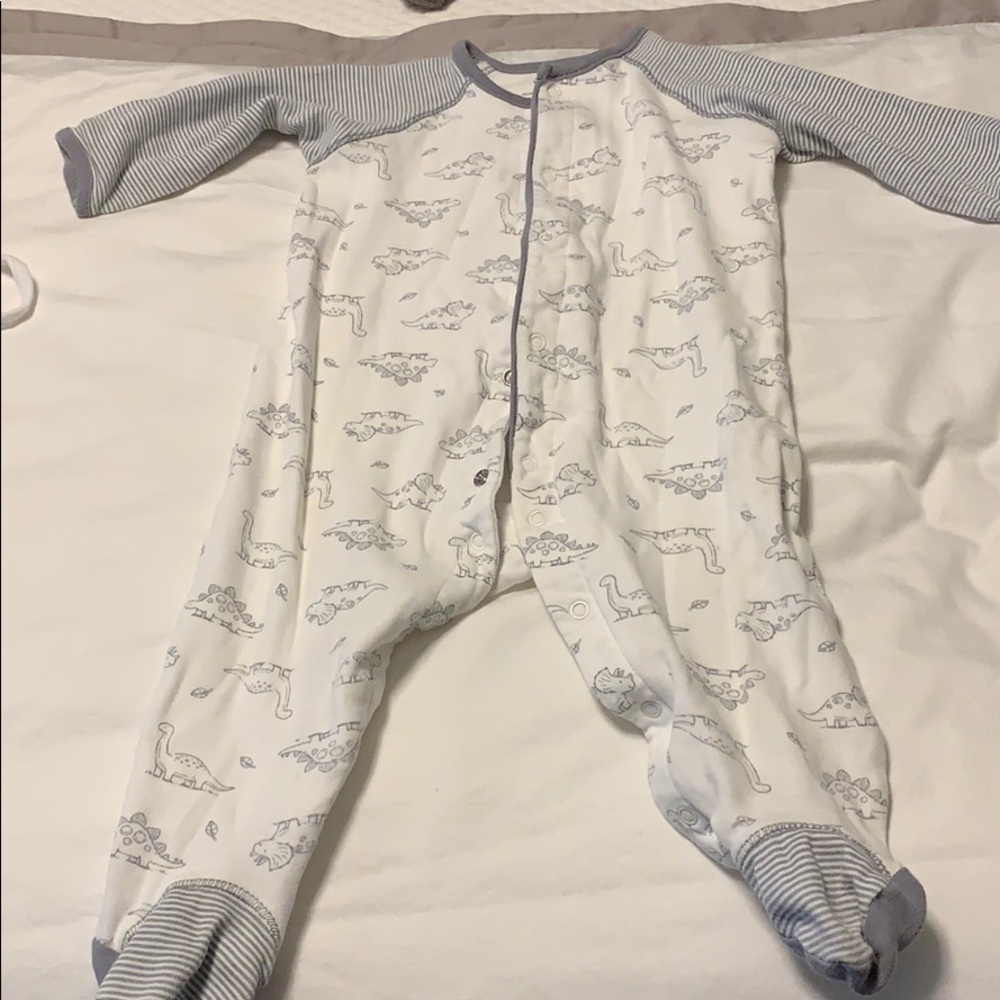 Dinosaur print footed onesie